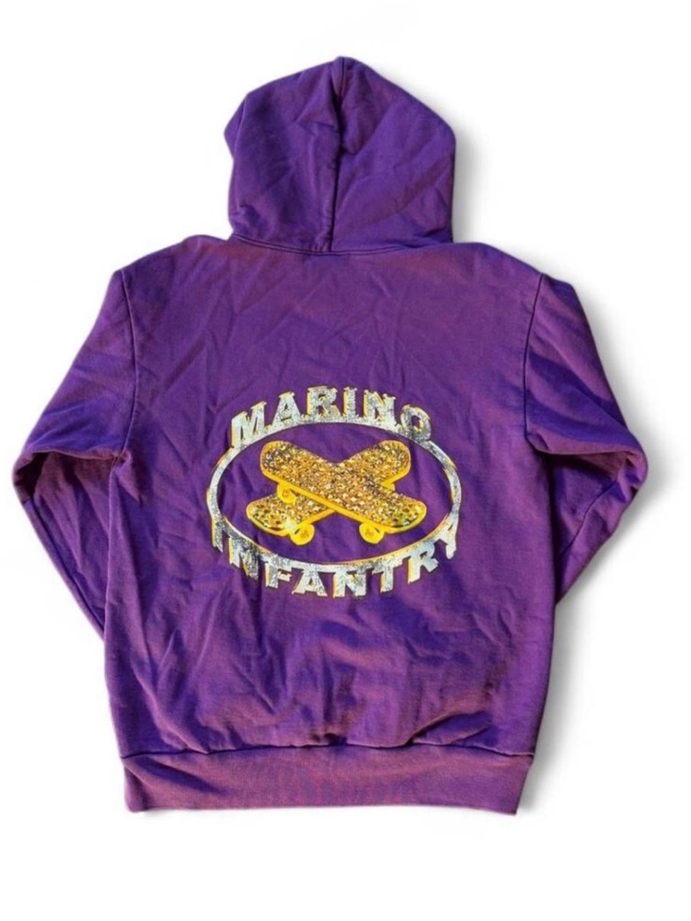 Marino Infantry purple Hoodie with bling Skate Graphic